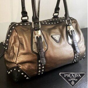Prada Vintage Black and Gold Bag EUC